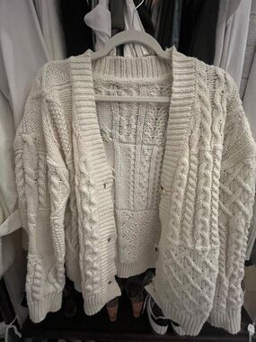 Cream Cable Knit Cardigan